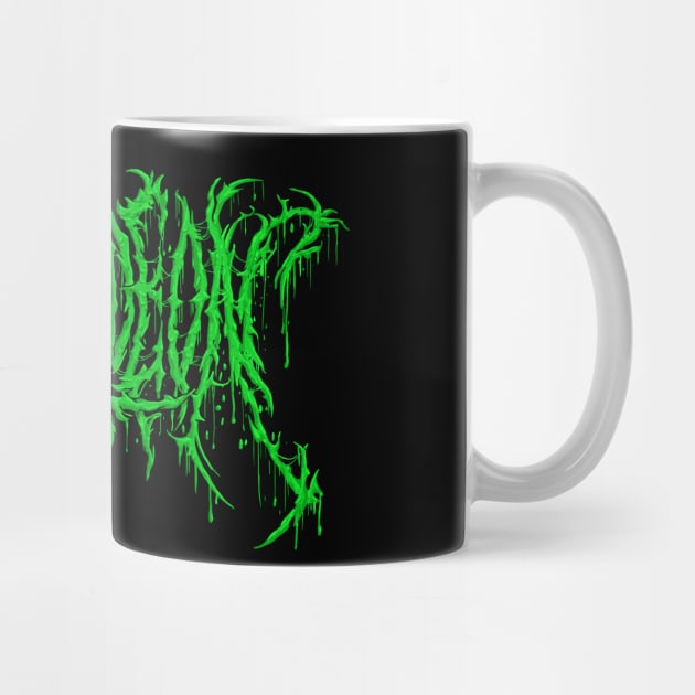 Nick (Slime Green Variant) - Death Metal Logo by Brootal Branding